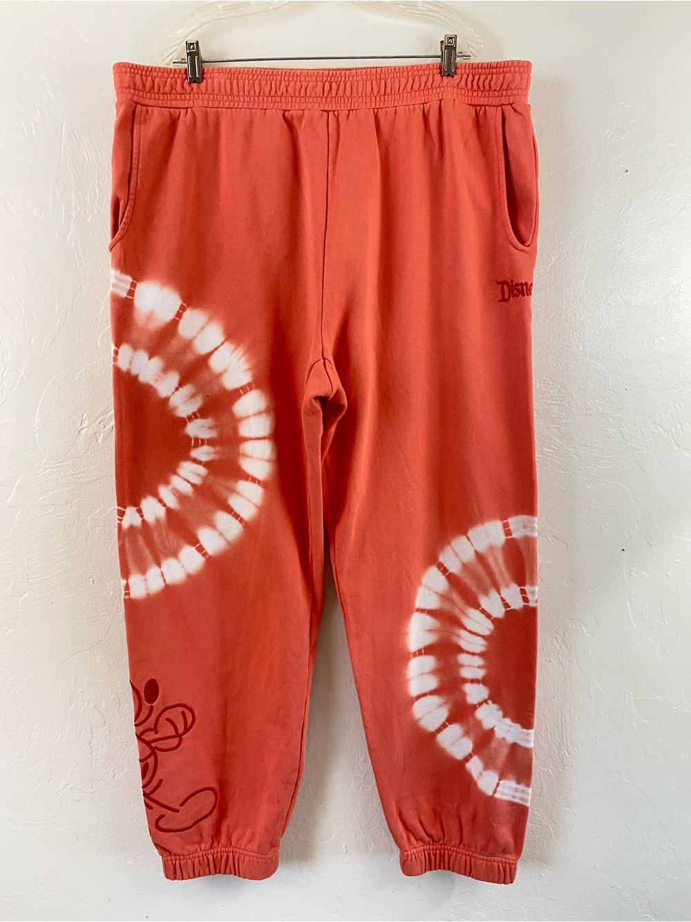 Disney Mickey & Friends Genuine Mousewear Size XL Orange Tie-Die Sweatpants